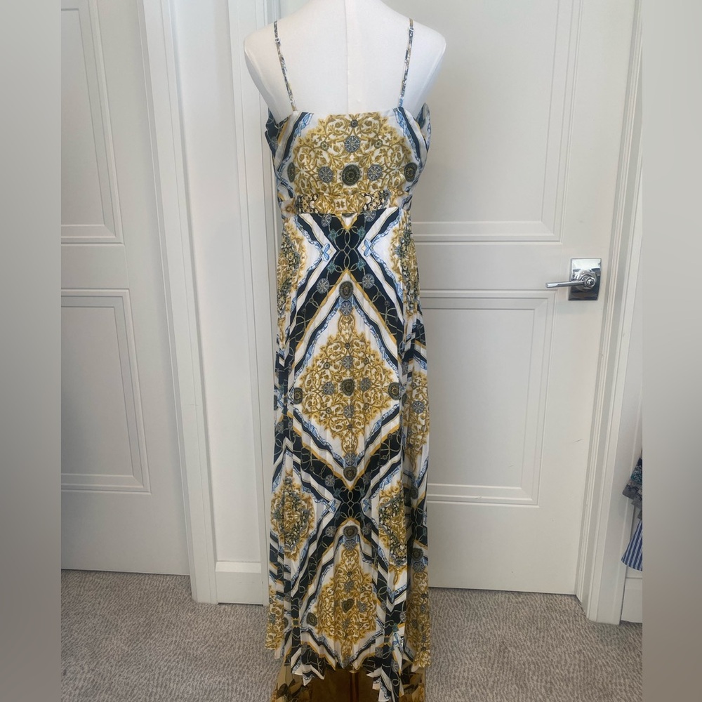 INC International Concepts Maxi Dress with Gold & Black Design Size 6 NWT - Picture 4 of 14